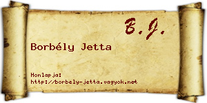 Borbély Jetta névjegykártya